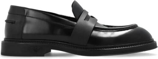 Emporio Armani Leren loafers Black Heren