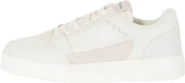 Emporio Armani Leren Sneakers met Rubberen Zool White Heren