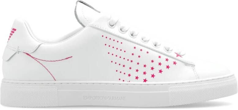 Emporio Armani Leren sneakers White Dames