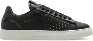Emporio Armani Leren sneakers Zwart Dames