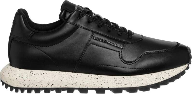 Emporio Armani Leren Sneakers met Vetersluiting