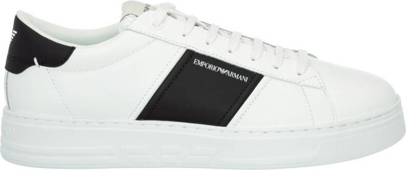 Emporio Armani men& shoes leather trainers sneakers Wit Heren