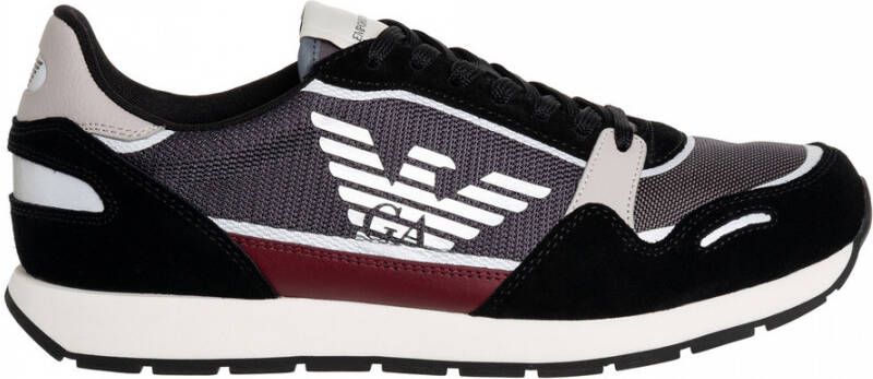 Giorgio Armani Zwarte casual textielen sneakers voor heren Black Heren