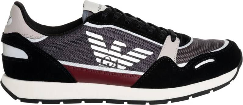 Giorgio Armani Zwarte casual textielen sneakers voor heren Black Heren