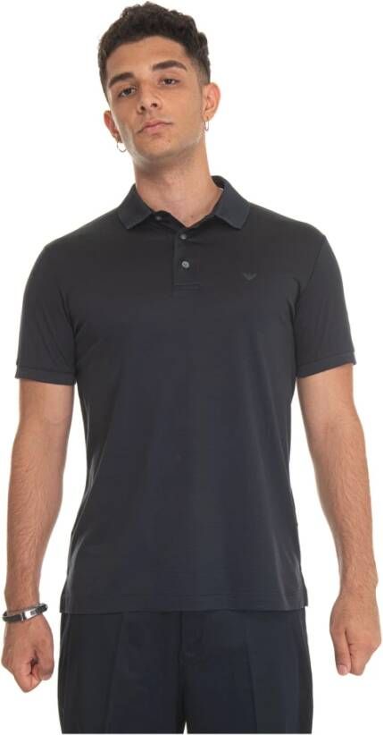 Emporio Ar i Polo shirt van zachte stof met adelaarslogo