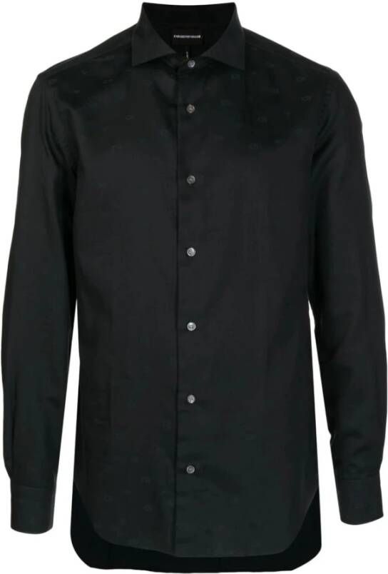 Emporio Ar i Regular Fit overhemd met all-over adelaar logo