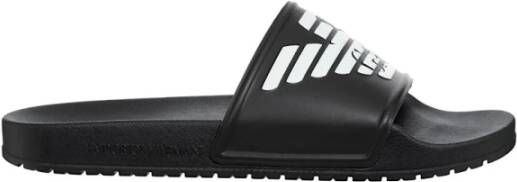 Emporio Armani Reliëf Logo Sliders Gemaakt in Italië Black Heren