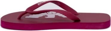 Emporio Armani Rode Rubberen Slippers Vrouwen Lente Zomer Red Dames