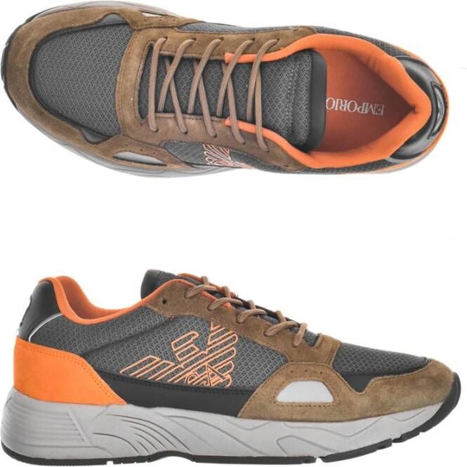 Emporio Armani Groen Grijze Sneakers