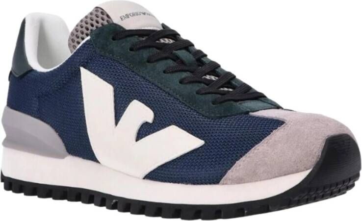 Giorgio Armani Blauwe Casual Synthetische Sneakers oor Heren Blue Heren