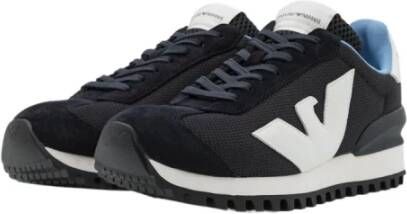 Giorgio Armani Zwarte casual textielen sneakers oor heren Black Heren