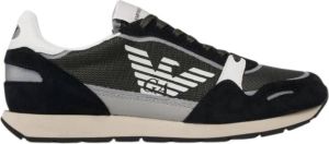 Emporio Armani Military Green Black Mesh Sneaker Groen Heren