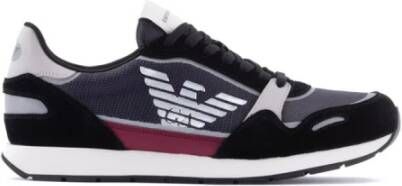 Emporio Armani Kleurrijke Multi-Texture Heren Sneakers Multicolor Heren