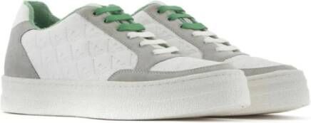 Emporio Armani Stijlvolle Leren Sneakers voor Heren White Heren