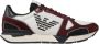 Emporio Armani Sneakers in suede met naabuk mesh -inzetstukken en laterale adelaar Rood Heren - Thumbnail 1