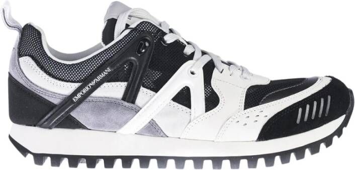 Emporio Armani Stijlvolle Zwarte Grijze Sneakers Black Heren