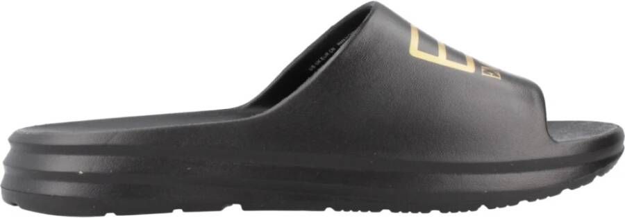 Emporio Ar i EA7 Veelzijdige Sliders met Maxi Logo Black