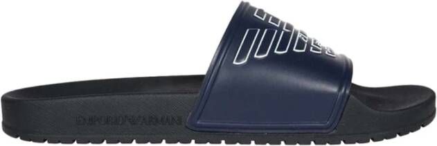 Emporio Armani Gedurfde Logo Print PVC Muiltjes Blue Unisex - Foto 2