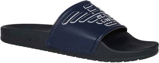 Emporio Armani Gedurfde Logo Print PVC Muiltjes Blue Unisex - Foto 3