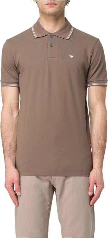 Emporio Ar i Slim-fit stretch piqué poloshirt met micro-adelaar