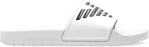 Emporio Armani Platte PVC Logo Muiltjes Blancs White Heren