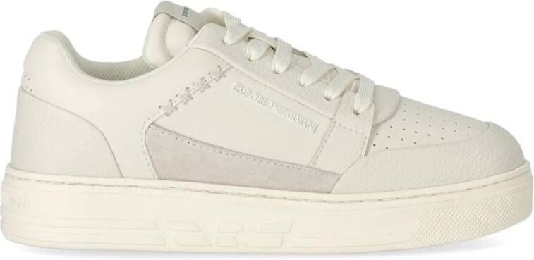 Emporio Armani Low-Top Sneakers Basket Ivory Sneaker in beige
