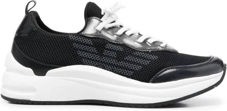 Emporio Armani Zwarte Casual Sneakers met Rubberen Zool