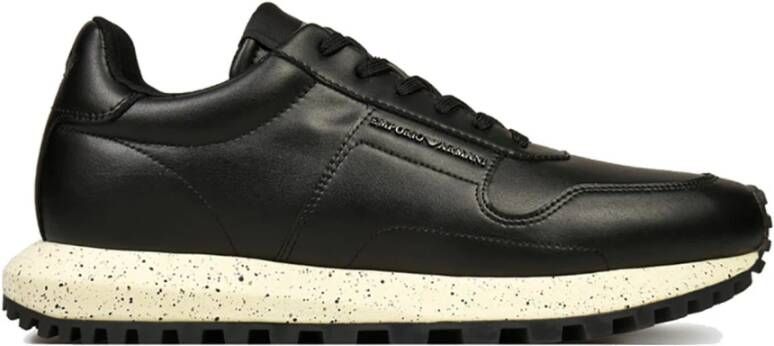 Emporio Armani Leren Sneakers met Vetersluiting