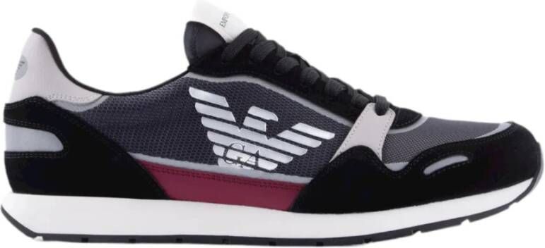 Emporio Armani Kleurrijke Multi-Texture Heren Sneakers Multicolor Heren