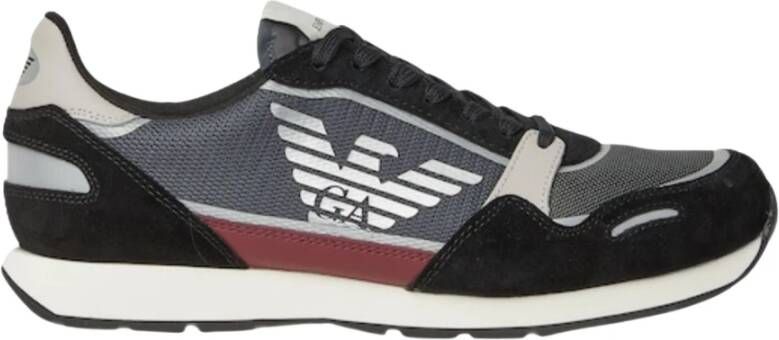Emporio Armani Kleurrijke Multi-Texture Heren Sneakers Multicolor Heren