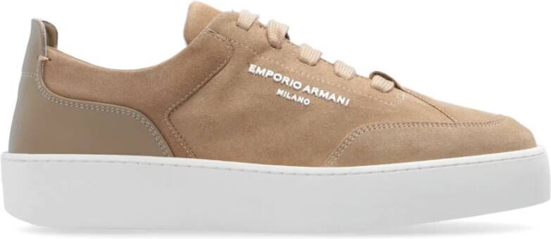 Emporio Armani Sneakers met logo Beige Dames
