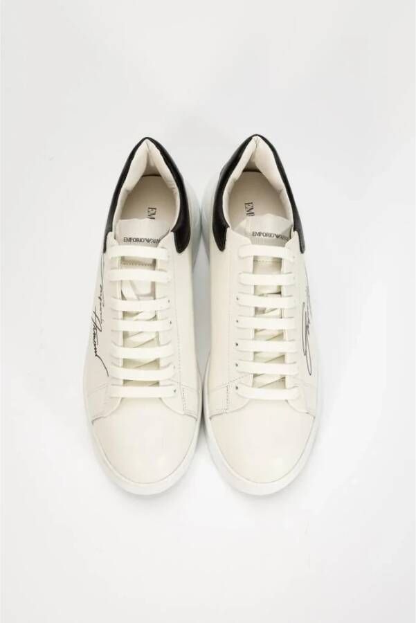 Emporio Armani Sneakers met Logo Print Wit Heren