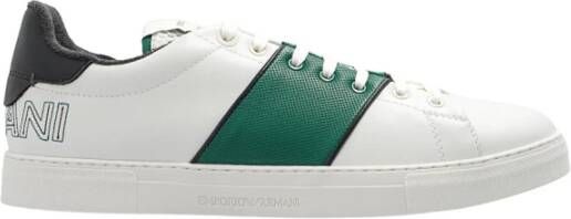 Emporio Armani White Gre Sneaker met logo Wit Heren