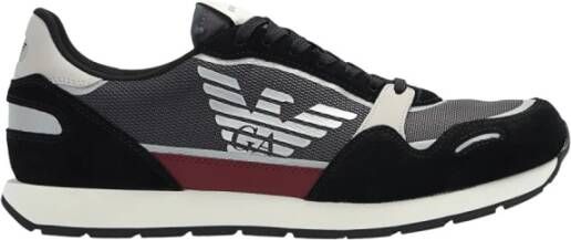 Emporio Armani Kleurrijke Multi-Texture Heren Sneakers Multicolor Heren