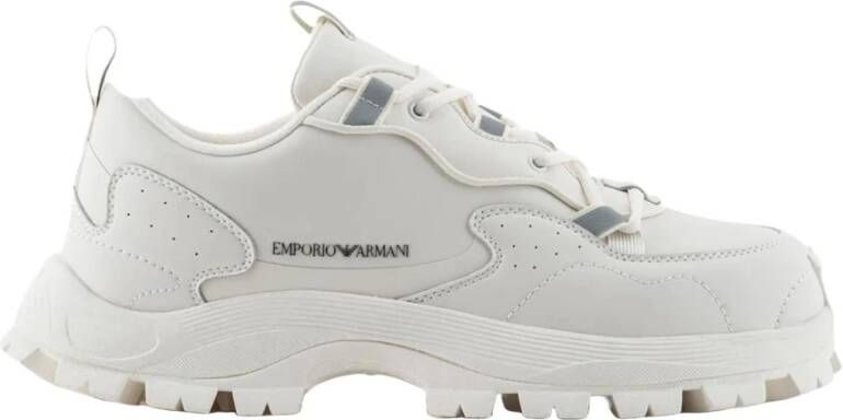 Emporio Armani Trekking Sneakers met Nylon Inzetstukken White Heren