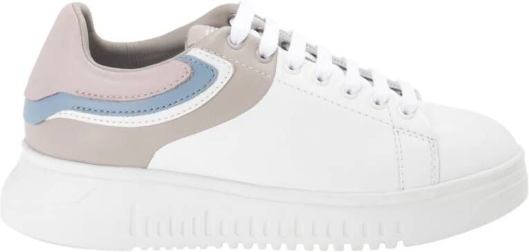 Emporio Armani Sneakers met Multikleurige Achterinzet voor Dames White Dames