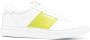 Emporio Armani Witte leren sneakers met limoengroene contrasterende inzetstukken en logo-opschrift White Heren - Thumbnail 1