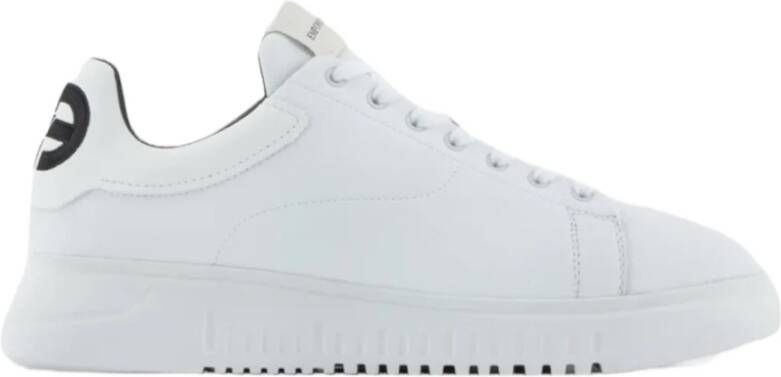 Emporio Armani Witte gehamerde leren sneakers Heren 41.5 White Heren