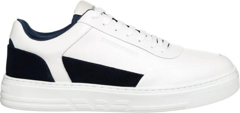 Emporio Armani Heren Sneakers met Contrast Details White Heren