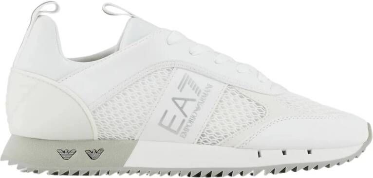Emporio Ar i EA7 Witte Zilveren Mesh Sneaker Unisex Hardloopschoenen White - Foto 12