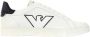 Emporio Armani Italiaanse Leren Sneakers met Ingelegd Adelaarslogo White Heren - Thumbnail 1