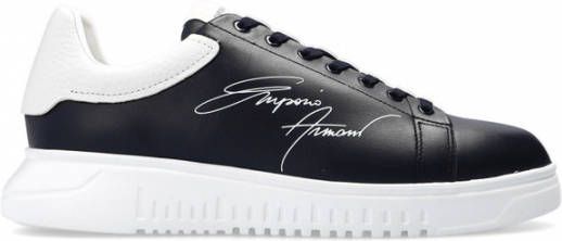 Emporio Armani Zwarte Leren Sneakers X4X264Xm Black Heren - Foto 3