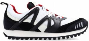 Emporio Armani Sneaker van mesh met suède details
