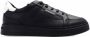 Emporio Armani SNK Tumbled Calf Leather Nero Sneakers Black Heren - Thumbnail 1