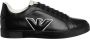 Armani Sneakers met Adelaarpatch van Leer Black Heren - Thumbnail 1