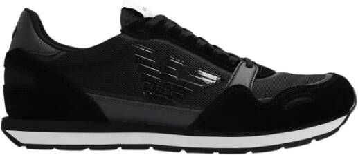 Emporio Armani Zwarte Logo Sneakers met Stijlvol Design Black Heren