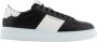 Emporio Armani Zwarte leren sneakers met witte contrastinzetten en logo-opschrift 43.5 Black Heren - Thumbnail 5