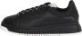 Emporio Armani Leren Vetersneakers met Rubberen Logo Black Heren - Thumbnail 12