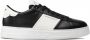 Emporio Armani Zwarte leren sneakers met witte contrastinzetten en logo-opschrift 43.5 Black Heren - Thumbnail 1