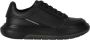 Emporio Armani Zwarte Leren Sneakers met Contrasterend Logo Black Heren - Thumbnail 1